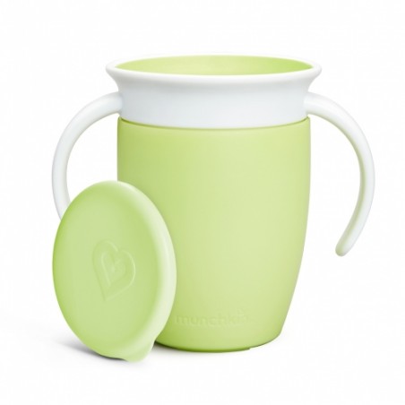 TAZA ANTIGOTEO 360º CON TAPA Y ASAS 200 ML VERDE MUNCHKIN