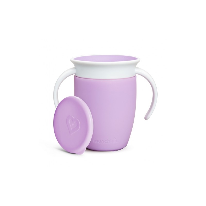 TAZA ANTIGOTEO 360º CON ASAS Y TAPA 200ML LILA MUNCHKIN