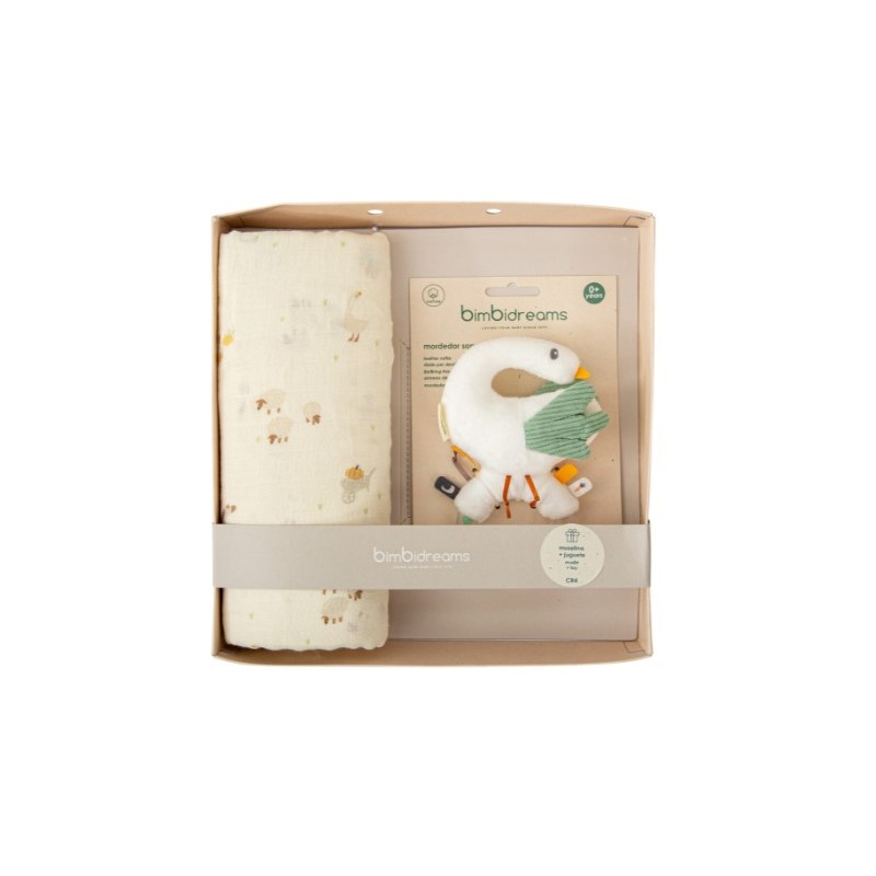 SET REGALO MUSELINA + MORDEDOR HAPPY FOREST