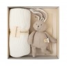 CAJA REGALO Nº2 MANTA TRICOT BLANCO + PELUCHE