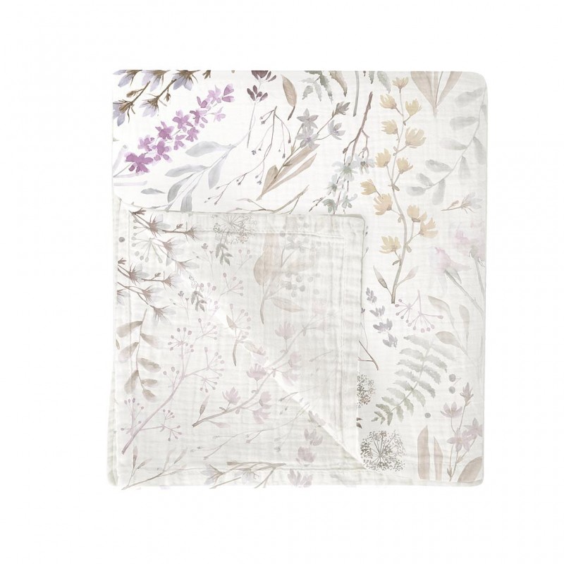 MUSELINA BAMBU 120*120 NIZA BLANCO LILA