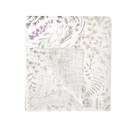 MUSELINA BAMBU 120*120 NIZA BLANCO LILA
